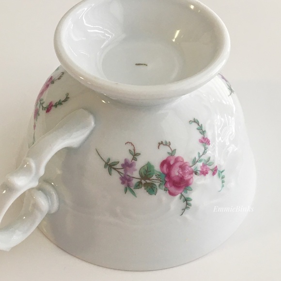 Vintage 1940’s Wawel Fine Porcelain China Poland Rose Garden Gold Trim Cup Set - Picture 6 of 16